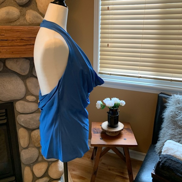 BCBGMaxazria silk cowl neck backless top (NWT) - Picture 2 of 8